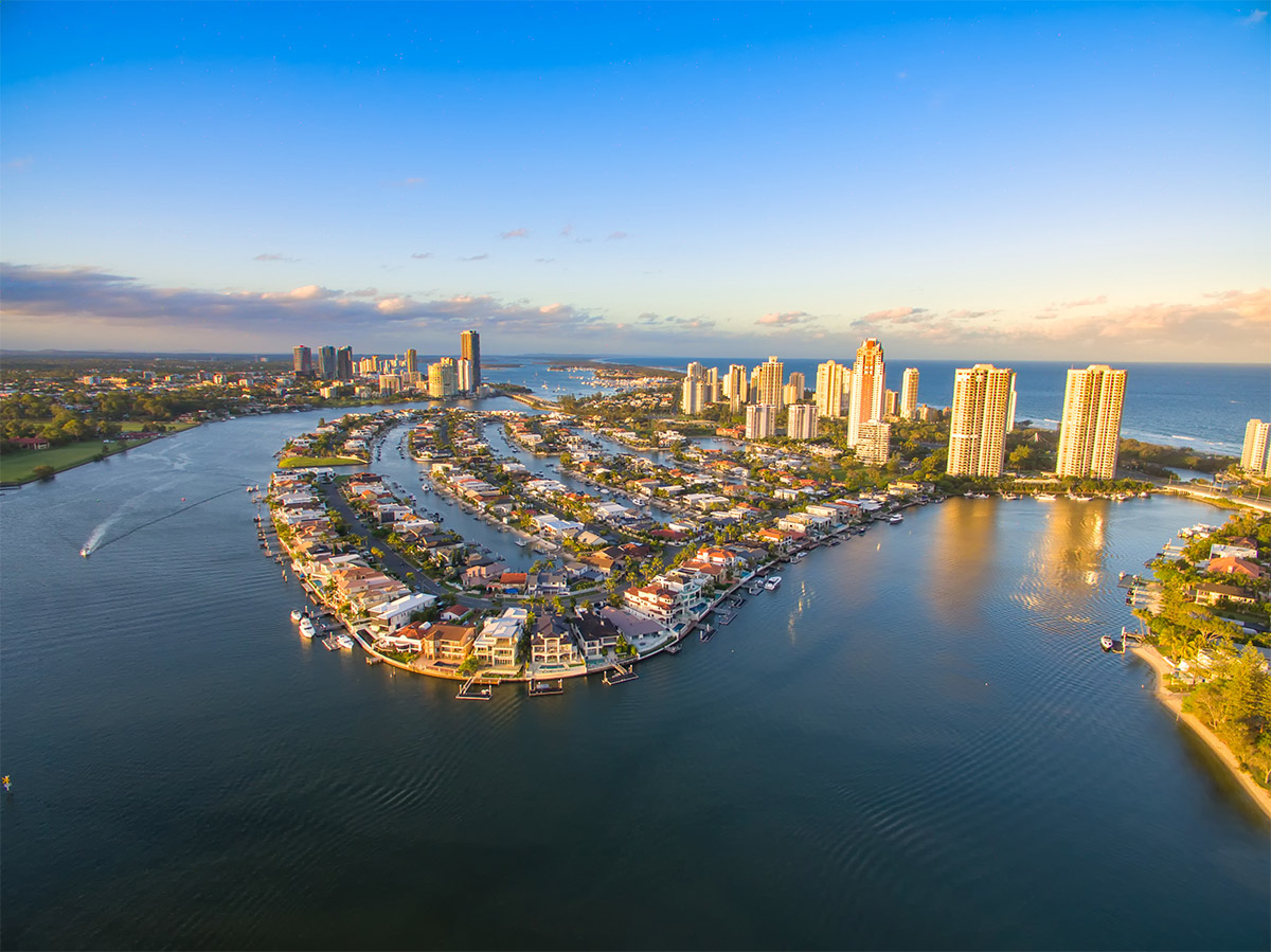 man-made canals & houses Gold Coast