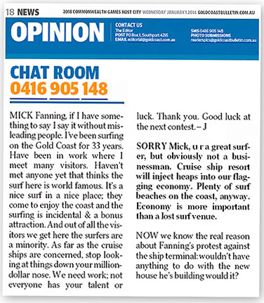 Comments about Mick Fanning