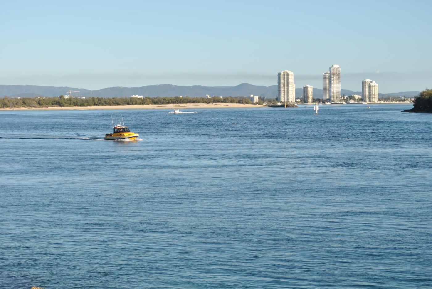 Looking back to Wavebreak Island