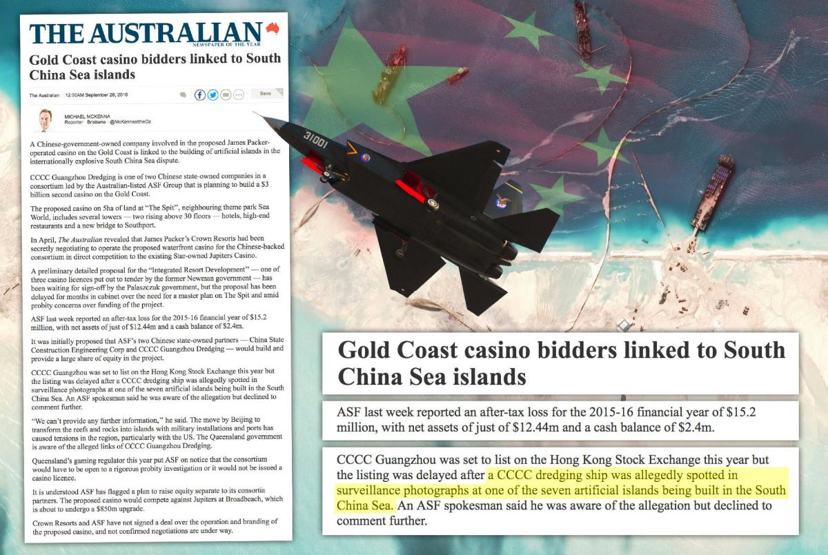 Gold Coast Casino Bidders Linked to South China Sea